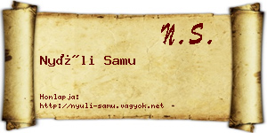 Nyúli Samu névjegykártya